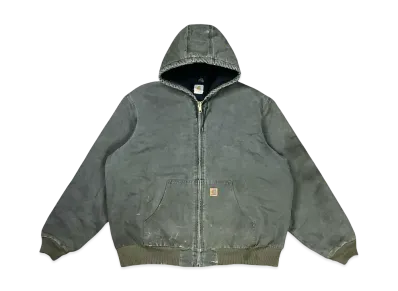 Carhartt Wip Quilted Liner Duck Hooded Jacket "Moss Green"