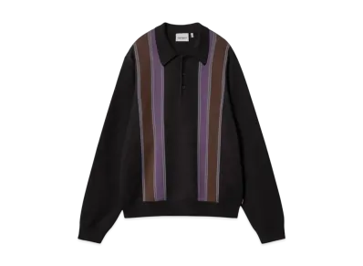 Carhartt WIP L/S Arlo Polo "Black / Kendricks Stripe Aura"