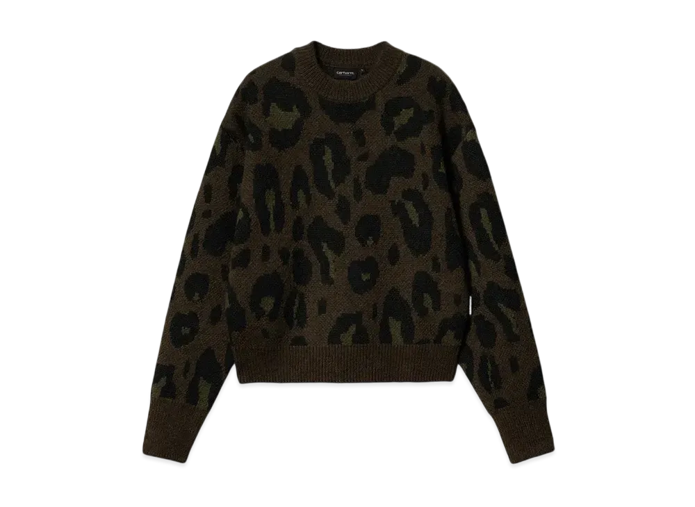 Carhartt WIP W' Merton Sweater "Camo Leo Jacquard,Tamarind"