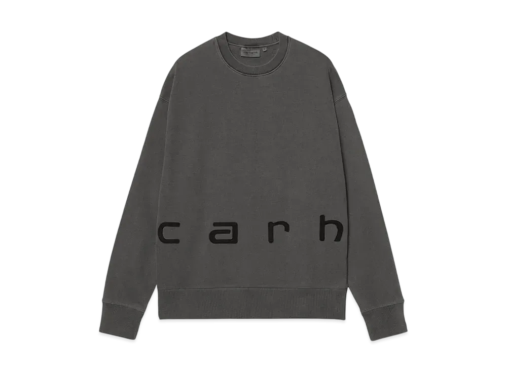 Carhartt WIP Felt Script Sweat "Black/Black(Garment Dyed)"
