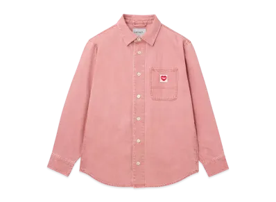 Carhartt WIP L/S Nash Shirt "Sulfur Red(Enzyme Bleach Washed)"