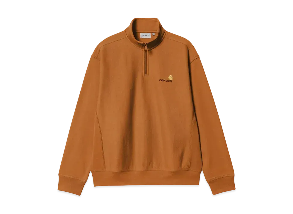 Carhartt WIP Half Zip American Script Sweat "Sienna"