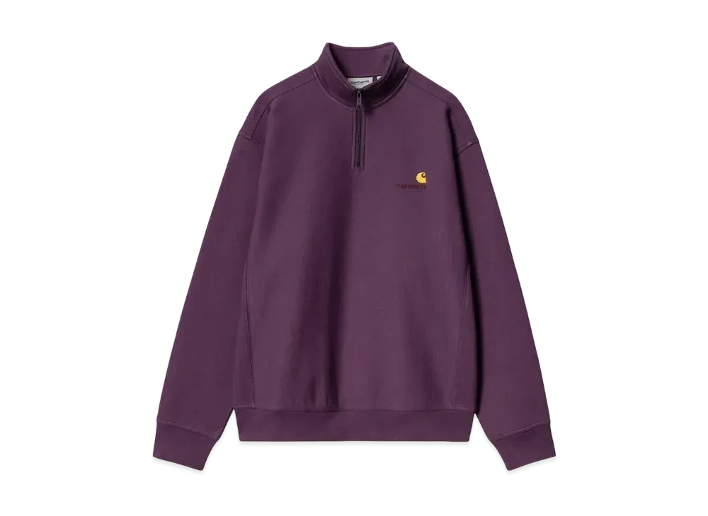 Carhartt WIP Half Zip American Script Sweat "Huckleberry"