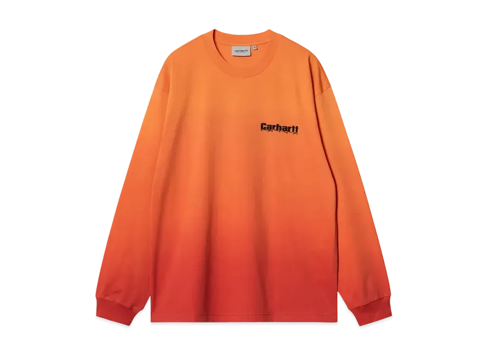 Carhartt WIP L/S Light Work T-Shirt "Pumpkin/Cherry(Dip Dye)"