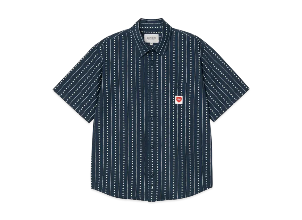 Carhartt WIP S/S Drewe Shirt "Heart C PinstripeInk/Natural"