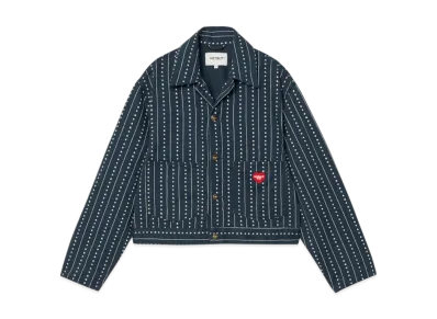 Carhartt WIP W' Drewe Jacket "Heart C PinstripeInk/Natural(Rinsed)"