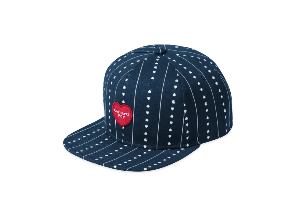 カーハートWIP ドリュー キャップ "ハートCピンストライプインク/ナチュラル/ダーク"