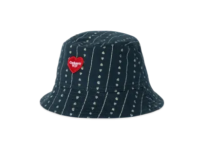 Carhartt WIP Drewe Bucket Hat "Heart C PinstripeInk/Natural(Rinsed)"