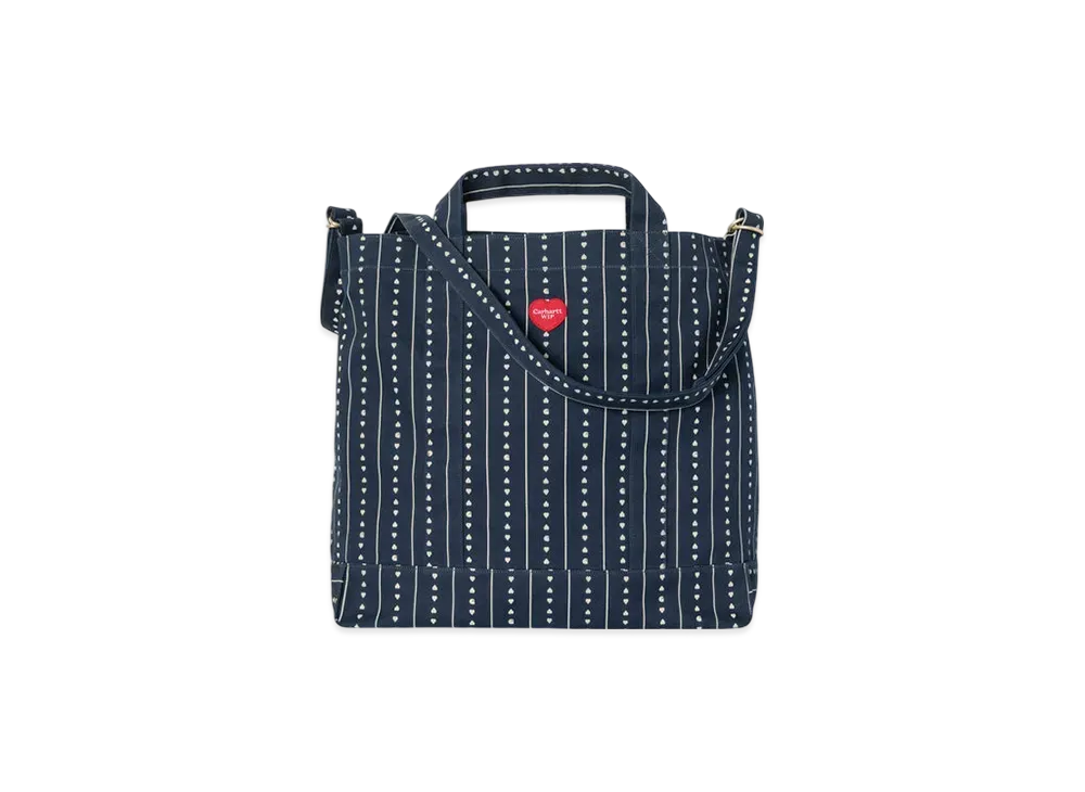 Carhartt WIP Drewe Tote Big "Heart C PinstripeInk/Natural"