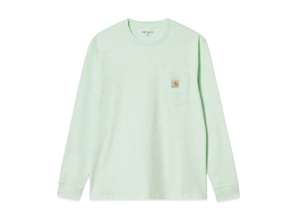 Carhartt WIP L/S Pocket T-Shirt "Pale Spearmint Heather Light Green"