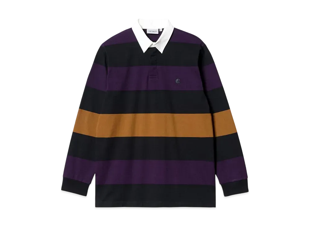 Carhartt WIP L/S Hansen Rugby Polo Hansen "Stripe Black/Wax"