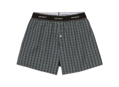 Carhartt WIP Cotton Script Boxers James Check Grove "Navy"