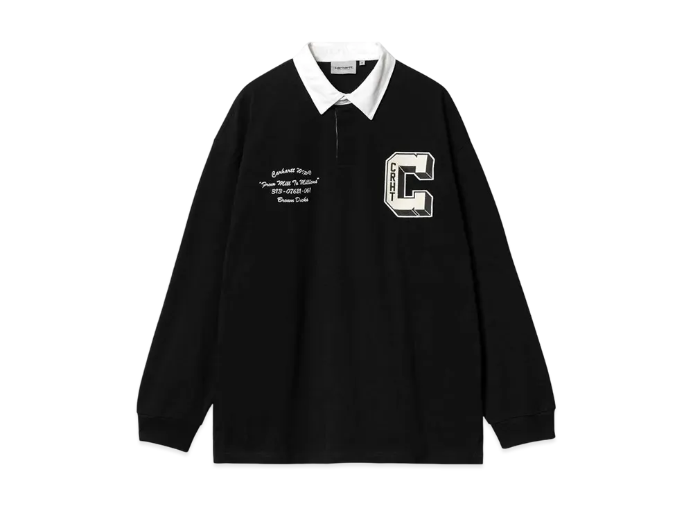 Carhartt WIP Long Sleeve Brown Ducks Rugby Shirt "Black/White"