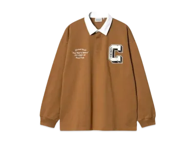 Carhartt WIP Long Sleeve Brown Ducks Rugby Shirt "Hamilton Brown/White"