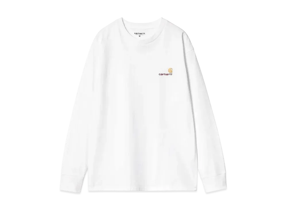 Carhartt WIP Long Sleeve American Script T-Shirt "White"