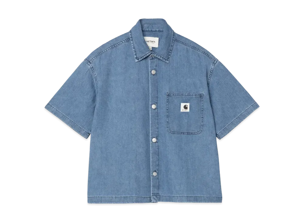 Carhartt WIP W S/S Lovilia Shirt "Blue(Stone Washed)"