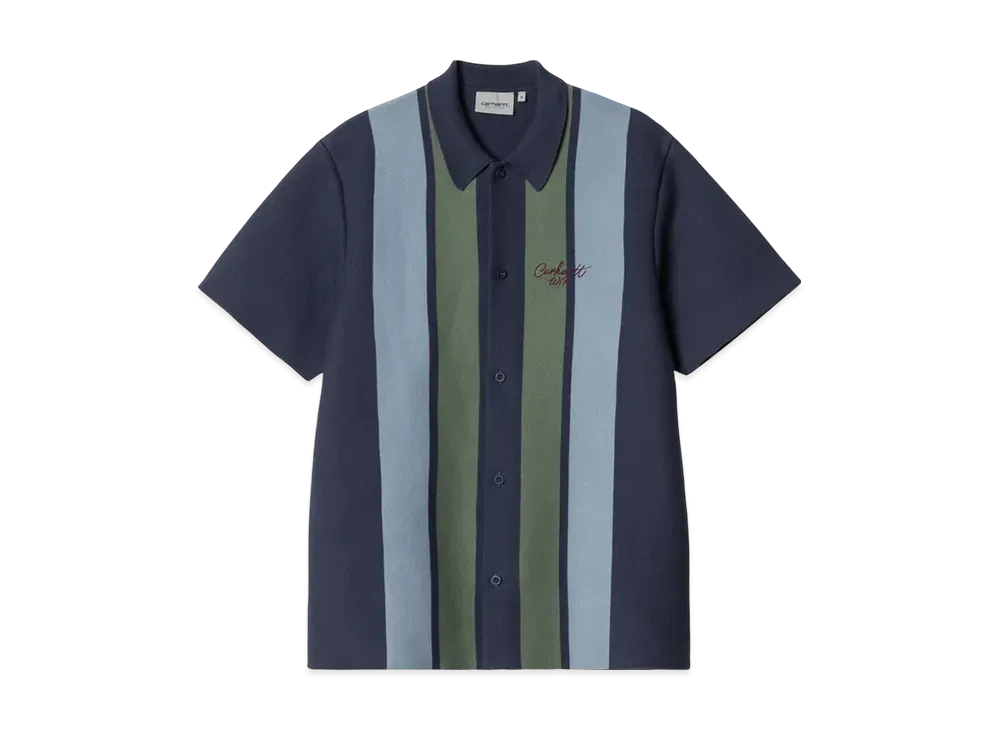 Carhartt WIP S/S Memory Knit Shirt "Percy Stripe Ink"