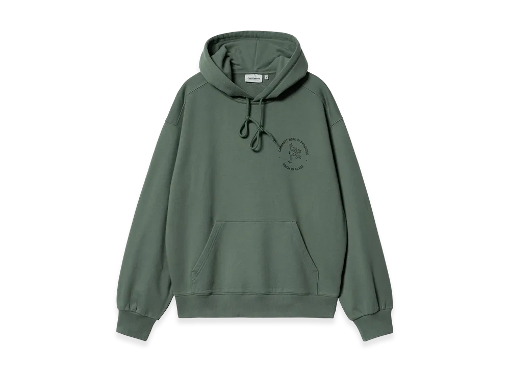 Carhartt WIP Hooded Stamp Sweat "Duck Green/Black(Stone Washed)"