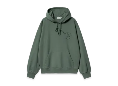 Carhartt WIP Hooded Stamp Sweat "Duck Green/Black(Stone Washed)"