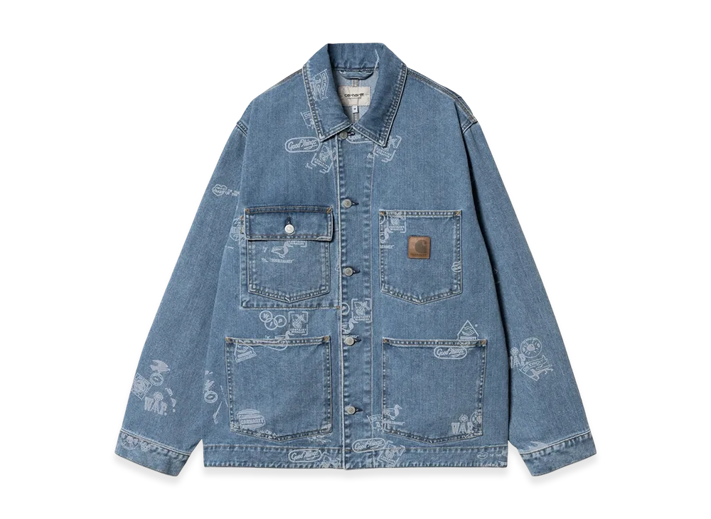 Carhartt WIP Stamp Jacket "Stamp Print Blue(Bleached)"