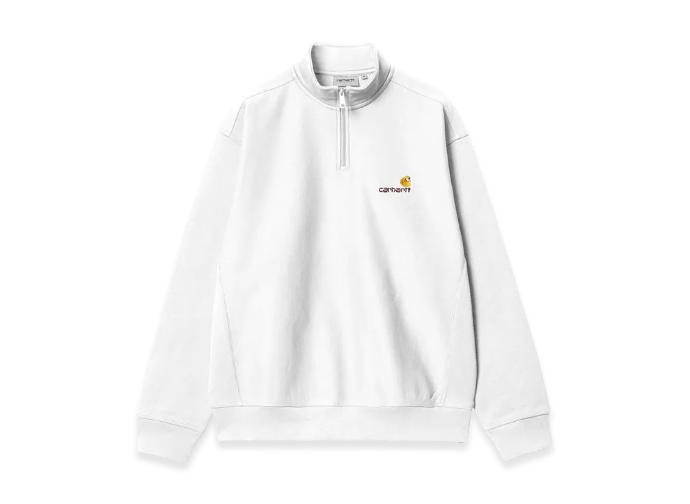 Carhartt WIP Half Zip American Script Sweatshirt "White"