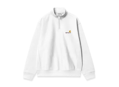Carhartt WIP Half Zip American Script Sweatshirt "White"