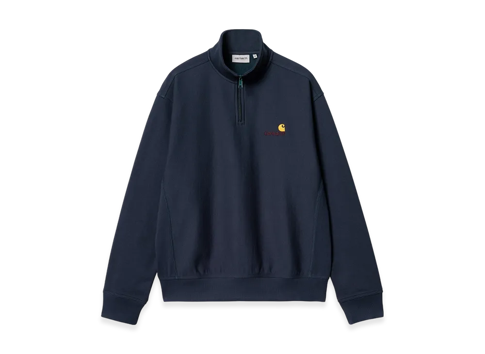 Carhartt WIP Half Zip American Script Sweatshirt "Air Force Blue"