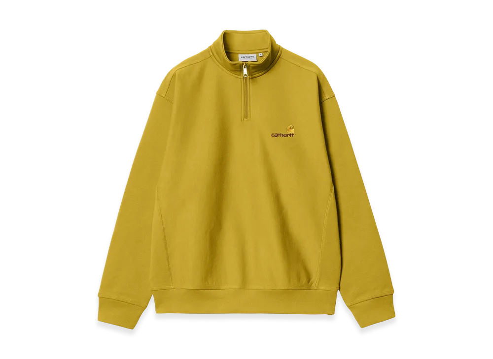 Carhartt WIP Half Zip American Script Sweatshirt "Golden Olive"