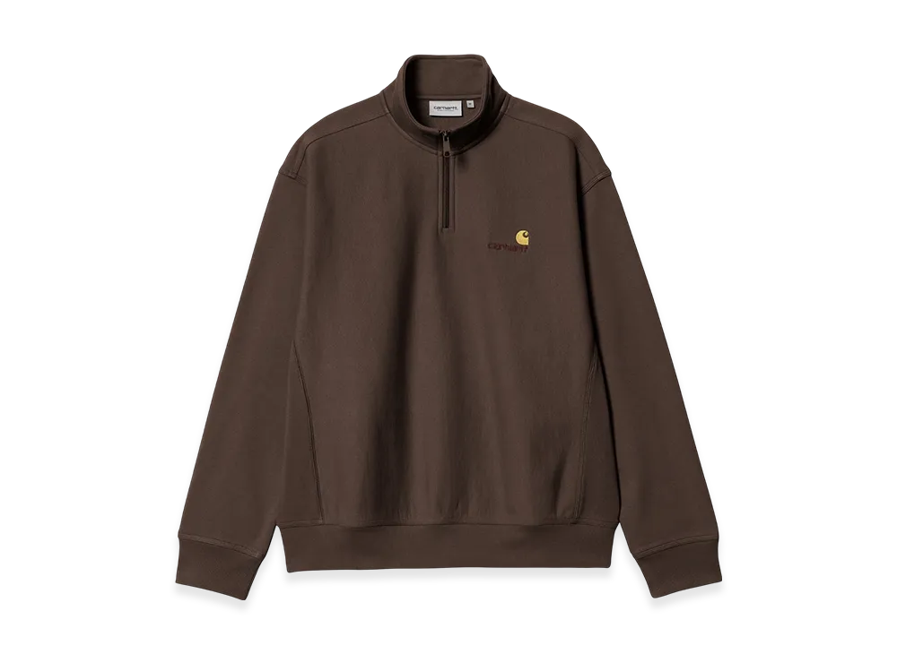 Carhartt WIP Half Zip American Script Sweatshirt "Tobacco"