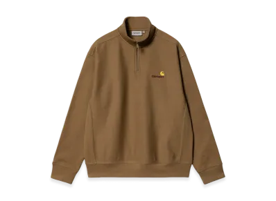 Carhartt WIP Half Zip American Script Sweatshirt "Hamilton Brown"