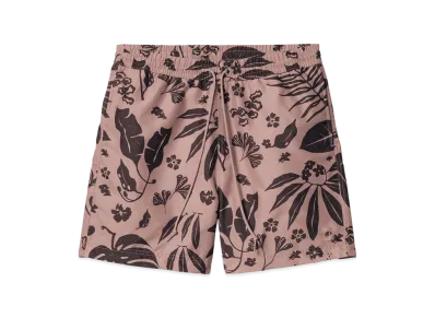 Carhartt WIP Slater Swim Trunks "Woodblock Print Glassy Pink"