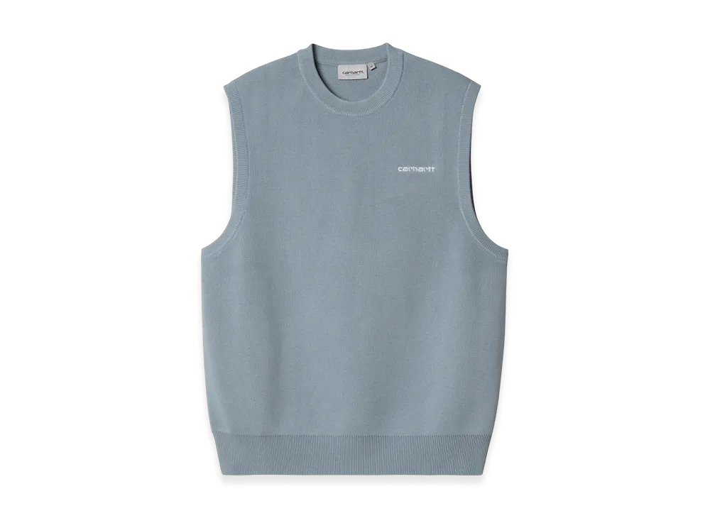 Carhartt WIP Script Vest Sweater "Misty Sky/White"