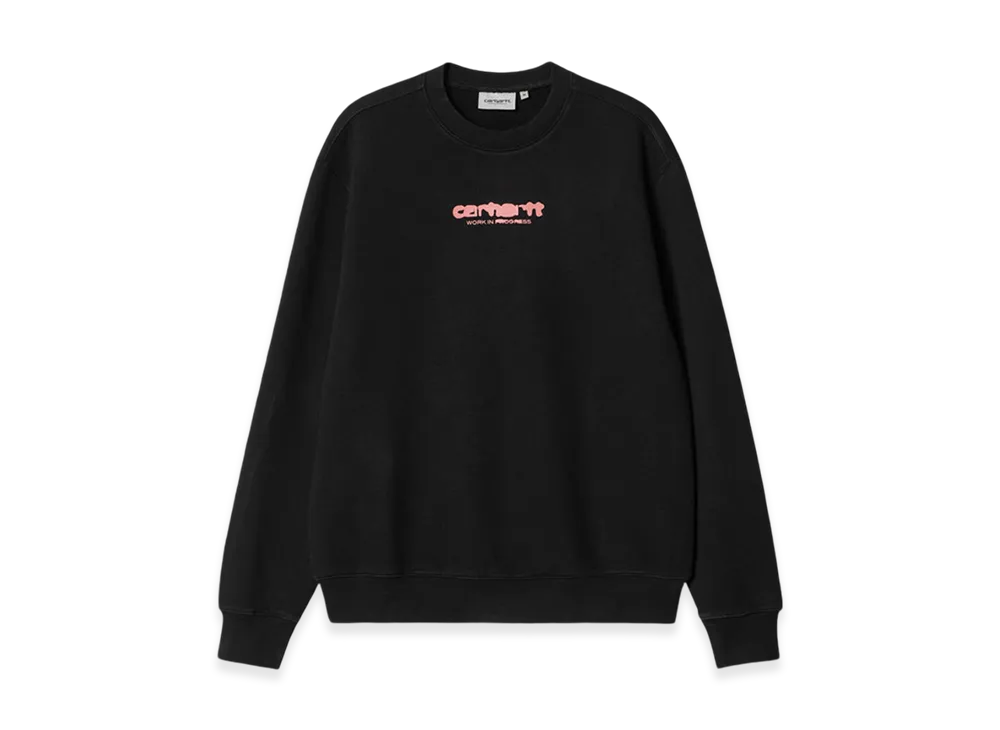 Carhartt WIP Ink Bleed Sweatshirt "Black/Pink Stone Washed"
