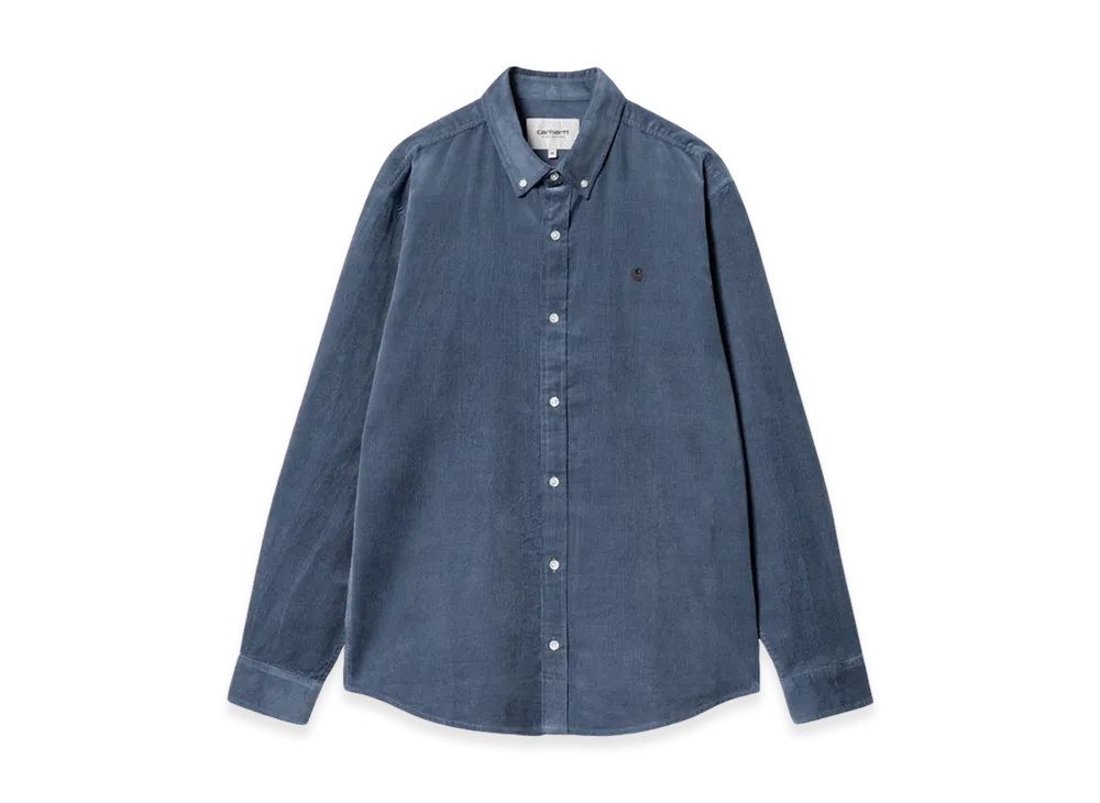 Carhartt WIP Madison Fine Cord Shirt "Hudson Blue/Black"