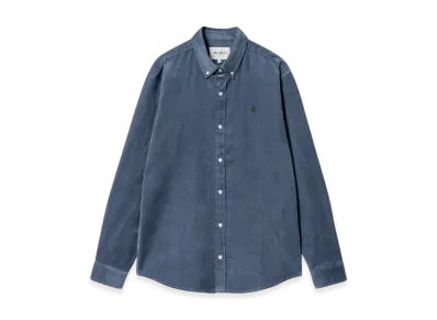 Carhartt WIP Madison Fine Cord Shirt "Hudson Blue/Black"