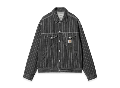 Carhartt WIP Orlean Stripe Jacket "Black/White Stone Washed"