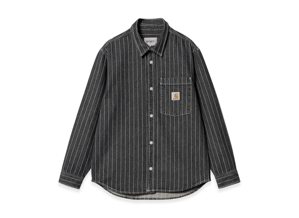 Carhartt WIP Orlean Stripe Shirt Jacket "Black/White Stone Washed"