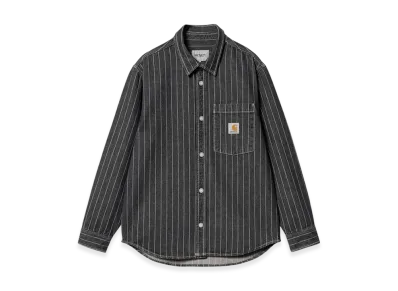 Carhartt WIP Orlean Stripe Shirt Jacket "Black/White Stone Washed"