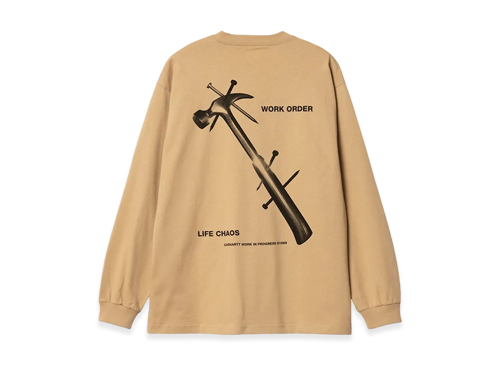 Carhartt WIP Reverse Hammer Long Sleeve T-Shirt "Dusty Hamilton Brown"