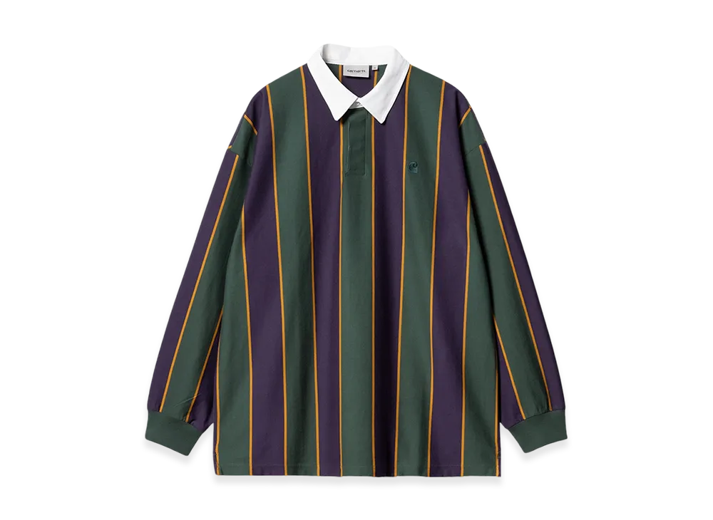 Carhartt WIP Ruben Stripe Rugby Shirt "Discovery Green/Cassis"