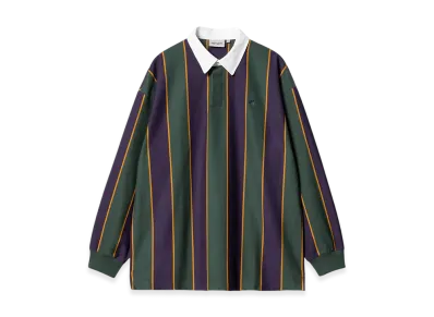 Carhartt WIP Ruben Stripe Rugby Shirt "Discovery Green/Cassis"