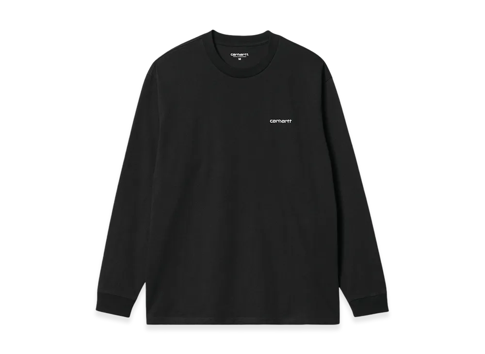 Carhartt WIP Script Embroidery Long Sleeve T-Shirt "Black"