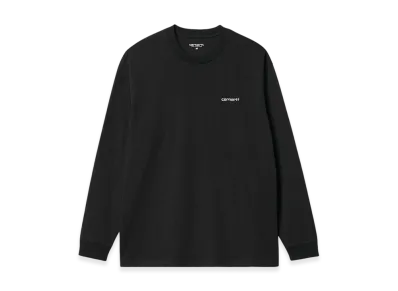 Carhartt WIP Script Embroidery Long Sleeve T-Shirt "Black"