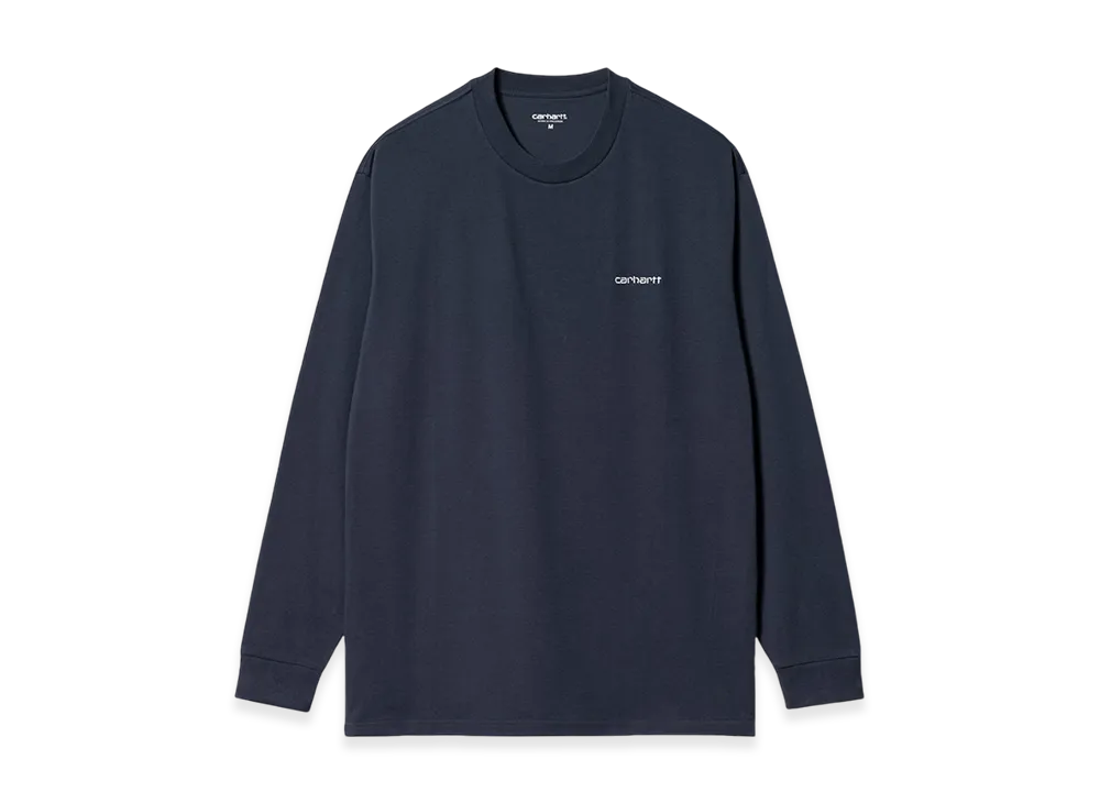 Carhartt WIP Script Embroidery Long Sleeve T-Shirt "Blue"