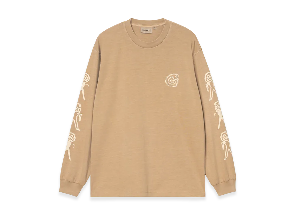 Carhartt WIP L/S Terrestrial T-Shirt "Dusty H Brown/Natural(Pigment Garment Dyed)"