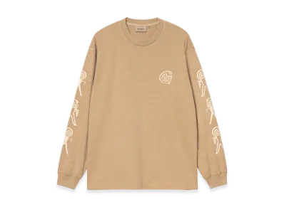 Carhartt WIP L/S Terrestrial T-Shirt "Dusty H Brown/Natural(Pigment Garment Dyed)"