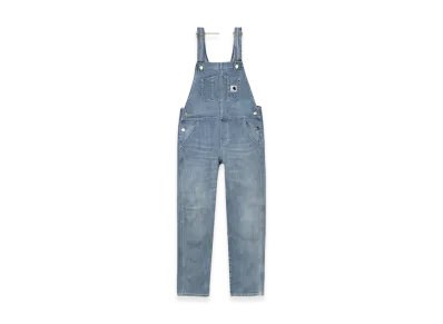 Carhartt WIP Women's Gallatin Blue Stretch Denim Bib Overall "Blue Light Stone Washed"