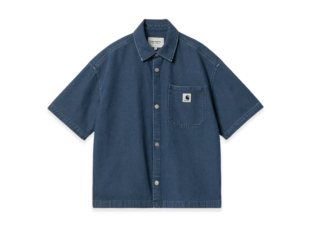 Carhartt WIP Women's Lovilia Shirt "Blue Heavy Stone Wash"