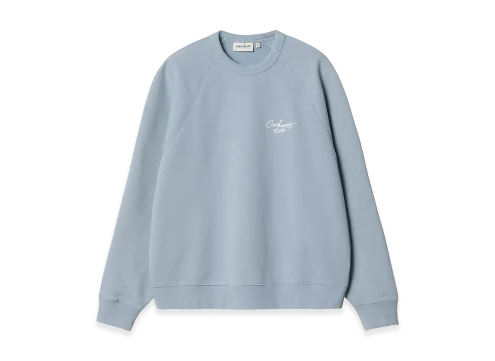 Carhartt WIP Women's Signature Sweatshirt "Dusty Ice/White"