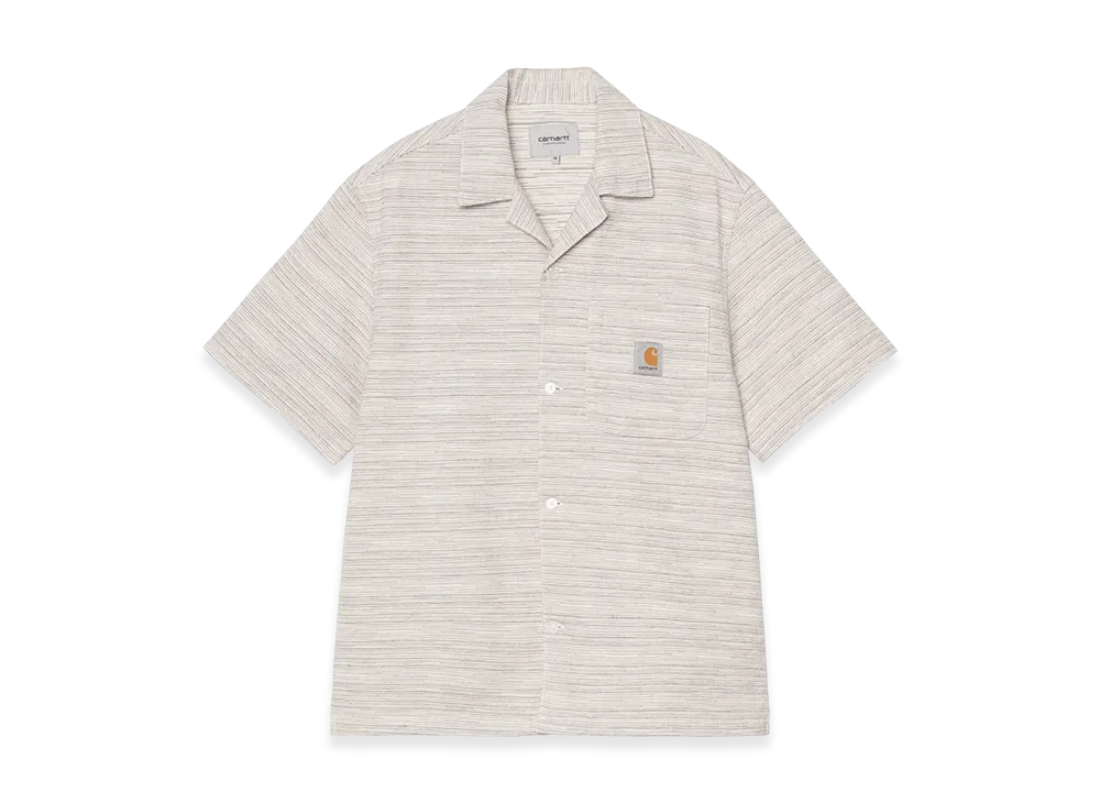 Carhartt WIP S/S Gellar Shirt Gellar Stripe "Wax (rinsed)"
